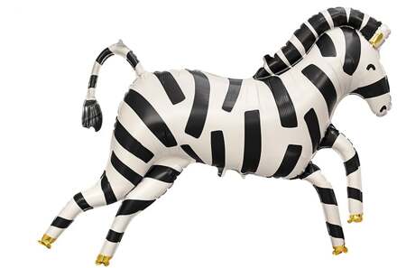 Folieballon Zebra (115x85cm) Zwart, Wit - Transparant