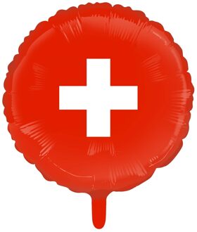 Folieballon Zwitserland (46cm) Rood - Zalm