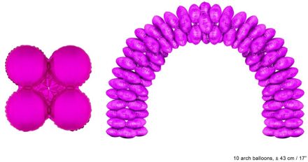 Folieballonnen Ballonnenboog Fuchsia Rond - 10 Stuks Roze
