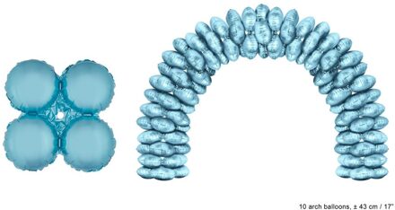 Folieballonnen Ballonnenboog Lichtblauw Rond - 10 Stuks