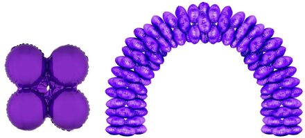 Folieballonnen Ballonnenboog Paars Rond - 10 Stuks Paars - Lila