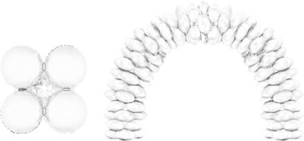 Folieballonnen Ballonnenboog Wit Rond (10st) Wit - Transparant