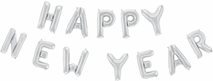 Folieballonnen Happy New Year Zilver (41cm) Zilver - Grijs