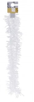 Folieslinger - 1x - met sterretjes - Wit - kerstversiering - 180 cm - Kerstmis decoratie