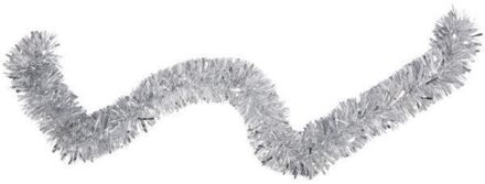 Folieslinger - zilver - folie - 15 cm x 2 m - kerstboom decoratie/kerstslinger - Kerstslingers Zilverkleurig