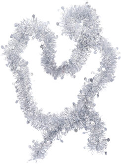 Folieslinger - zilver - folie - 8 cm x 2 m - kerstboom decoratie/kerstslinger