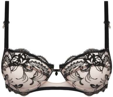 Follement Sexy Balconette BH Nude/Zwart | Luxe Lingerie - 80D