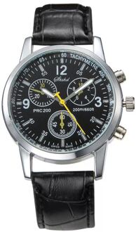 Foloy Mannen Horloge Часы Мужские Business Sport Mode Cijfers Faux Leather Analoge Quartz Gentleman Horloges Armband Klok zwart