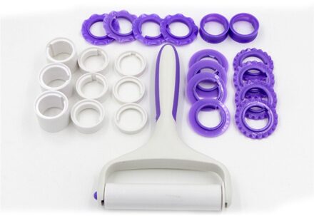 Fondant Strip Lint Cutter Sugarcraft Cake Decorating Gereedschap Plastic Cake Deegroller Embosser Roller Set Diy Bakken Taart Gereedschap