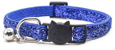 Fonkelende Kat Kraag Met Bel Quick Release Mode Verstelbare Sequin Kraag Neck Strap Kitten Kat Accessoires Dierbenodigdheden blauw