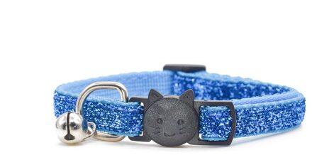 Fonkelende Kat Kraag Met Bel Quick Release Mode Verstelbare Sequin Kraag Neck Strap Kitten Kat Accessoires Dierbenodigdheden meer blauw