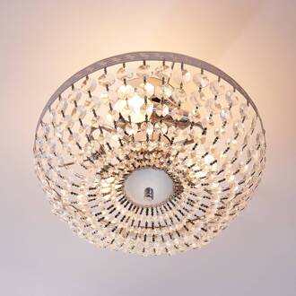 Fonkelende kristallen plafondlamp Mondrian helder, chroom