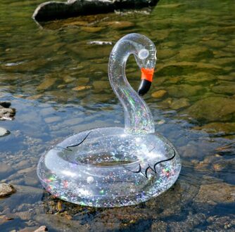 Fonkelende Transparante Opblaasbare Flamingo Eenhoorn Zwemmen Ring Zomer Zwembad Water Matras Volwassen Bed Zwembad Speelgoed