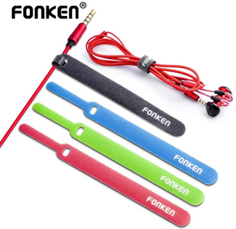 FONKEN 20Pcs Cable Organizer Phone Cord Management Mouse AUX HDMI Earphone Wire Winder Ties Winding Nylon Hook Loop Fixed Cables