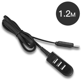 Fonken Usb Hub 2.0 Multiusb Splitter Adapter Kabel 1.2M 0.3M Mini Hub Voor Pc Laptop Usb Hab Extender kabel Computer Accessoires 120cm zwart