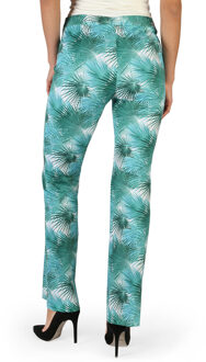 Fontana 2.0 Palmenprint Uitlopende Broek Lichtblauw