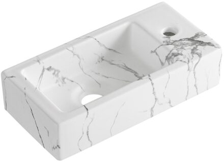 Fontein Best Design Allure 36x18x9 cm Rechts Marmer White Wit