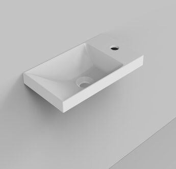 Fontein BWS Rechthoekig Cast Marble 40x22x10.6 cm Glans Wit