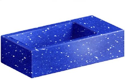 Fontein Clou Flush 3 Zonder Kraangat 36x18 cm Gerecycled Plastic Blauw Met Gekleurde Snippers