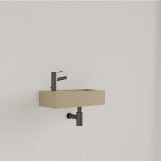 Fontein Gliss Design Nano 36x18x9 cm 1 Kraangat Links Cappuccino Bruin