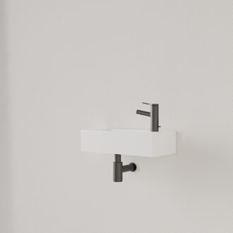 Fontein Gliss Design Nano 36x18x9 cm 1 Kraangat Rechts Mat Wit