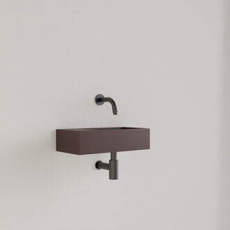 Fontein Gliss Design Nano 36x18x9 cm Zonder Kraangat Links Choco Bruin