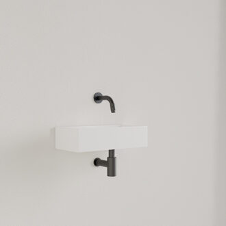 Fontein Gliss Design Nano 36x18x9 cm Zonder Kraangat Links Hooglans Wit