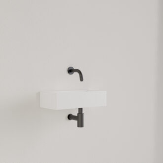 Fontein Gliss Design Nano 36x18x9 cm Zonder Kraangat Links Mat Wit