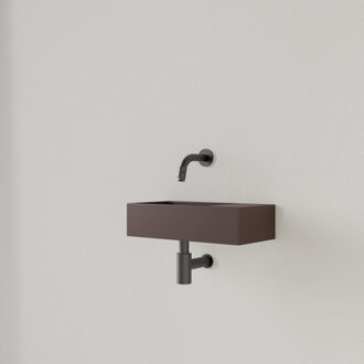 Fontein Gliss Design Nano 36x18x9 cm Zonder Kraangat Rechts Choco Bruin