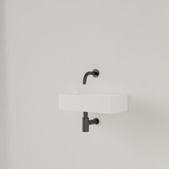 Fontein Gliss Design Nano 36x18x9 cm Zonder Kraangat Rechts Hooglans Wit