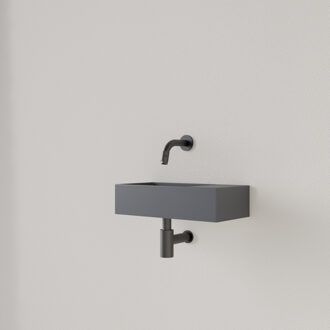 Fontein Gliss Design Nano 36x18x9 cm Zonder Kraangat Rechts Leigrijs