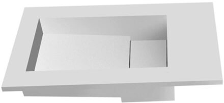Fontein Inbouw EH Design Tolmezzo Solid Surface 400x220x100 mm Mat Wit