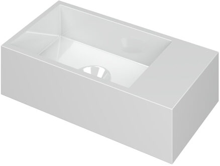 Fontein INK Versus Rechthoek Rechts 36x18x9cm Polystone Glans Wit Zonder Kraangat