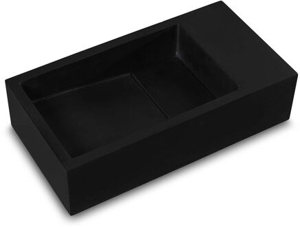 Fontein Luca Sanitair 35x18x9cm Solid Surface Zonder Kraangat Links Of Rechts Mat Antraciet