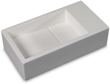 Fontein Luca Sanitair 35x18x9cm Solid Surface Zonder Kraangat Links Of Rechts Mat Wit