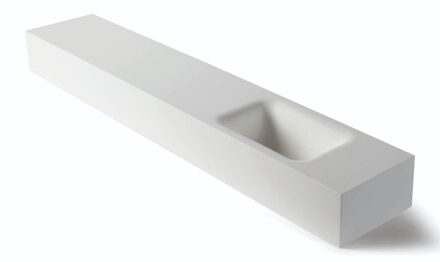 Fontein Luca Sanitair Lea 120x22x12 cm Solid Surface Rechts Zonder Kraangat Mat Wit Luca Sanitair