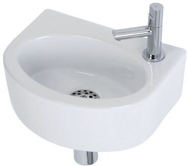 Fontein Plieger Orlando 30x22x11cm Keramiek 1 Kraangat Wit