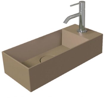 Fontein Salenzi Spy 45x20cm Mat Beige met Clickwaste