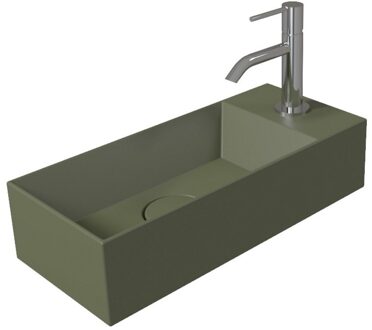 Fontein Salenzi Spy 45x20cm Mat Legergroen met Clickwaste