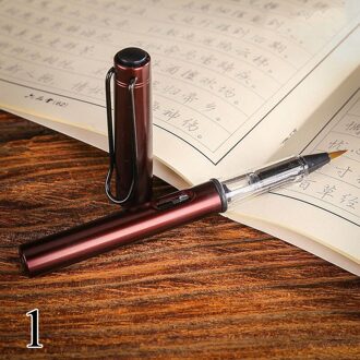 Fonteinen Stijl Water Zachte Borstel Pen Metalen Navulbare Inkt Aquarel Pen Voor Schilderen Kalligrafie Tekening Art Leveranties Kids bruin