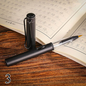 Fonteinen Stijl Water Zachte Borstel Pen Metalen Navulbare Inkt Aquarel Pen Voor Schilderen Kalligrafie Tekening Art Leveranties Kids zwart