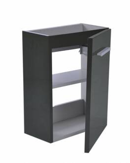 Fonteinkast Luna L/R 1 Deur 40X21 Hoogglans Grijs Aqua Splash