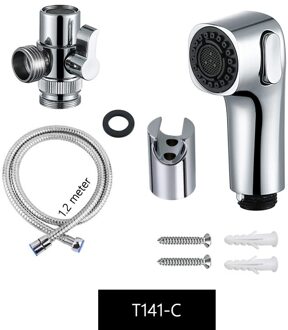 Fonteinkraan Externe Douchekop Warm Bidet Sproeier Kit. Badkamer & Keuken Kraan Adapter Accessoires Chrome Douche Diy Bidet T141-C