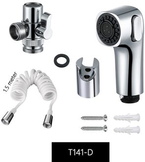 Fonteinkraan Externe Douchekop Warm Bidet Sproeier Kit. Badkamer & Keuken Kraan Adapter Accessoires Chrome Douche Diy Bidet T141-D