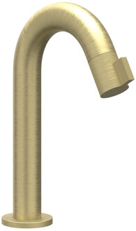 Fonteinkraan IVY Tribe Opbouw Gebogen Model S Met Schuimstraalmond Geborsteld Mat Goud PVD Geborsteld Mat Goud PVD RVS316