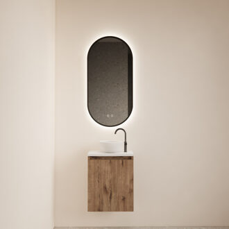 Fonteinmeubel BWS Meadow 40x50 cm Wellington Oak Incl. Topplaat Mat Wit Eiken