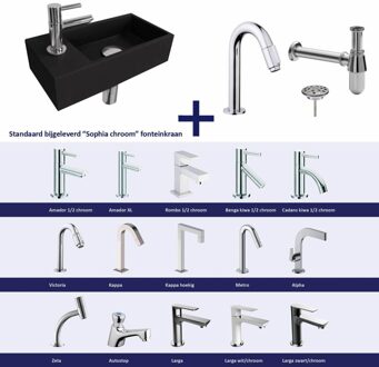 FonteinPack Ink Versus Links Zwart Chroom (Keuze uit 20 kranen)