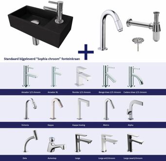 FonteinPack Ink Versus Rechts Zwart Chroom (Keuze uit 20 kranen)