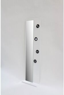 Fonteinplanchet Note Staal Inclusief Spiegel Glans Wit 20x70 cm