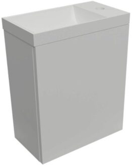 Fonteinset BWS Luna 54,3x39,7x21,8 cm Glans Wit Met Marble Fontein Met Overloop Glans Wit